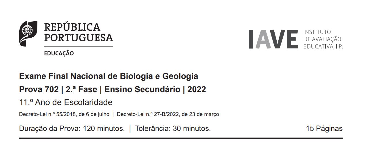 Parecer acerca da Prova de Exame Nacional do Ensino Secundário, Prova Escrita de Biologia e Geologia 702 – 2.ª Fase 2022